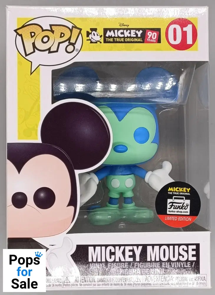 01 Mickey Mouse (Blue/Green) - Disney 90th Anniversary Funko POP
