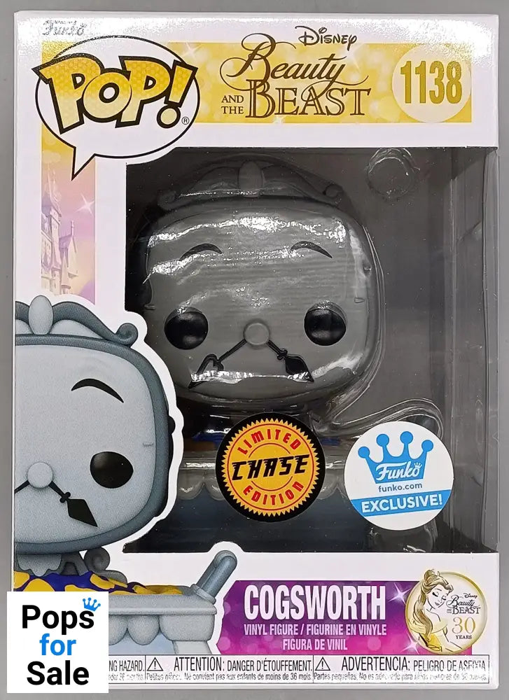 1138 Cogsworth (in Cobbler Pan) B&W Chase Disney Beauty and the Beast Funko POP - Box Damaged