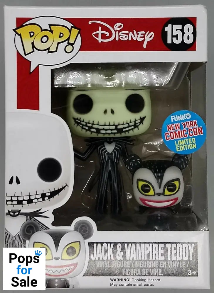 158 Jack & Vampire Teddy The Nightmare Before Christmas Funko POP - Box Damaged