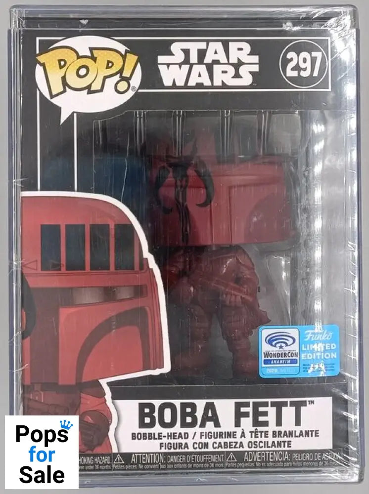 #297 Boba Fett (Burgundy) - Star Wars - Boba Fett UK Exclusive (Standard Size Bobble-Head) Funko POP