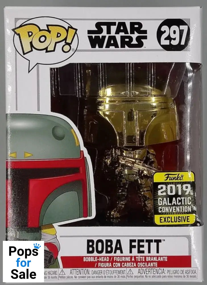 297 Boba Fett (Gold) - Chrome - Star Wars - 2019 Con Funko POP