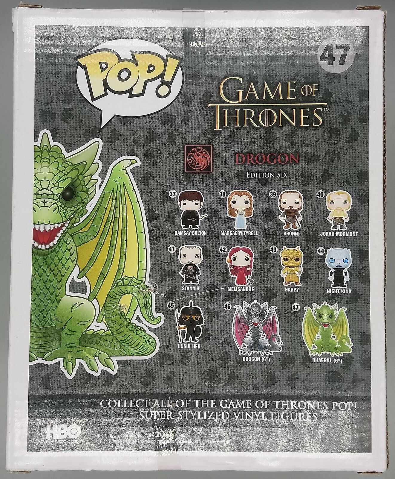 #47 Rhaegal - 6 Inch - Game of Thrones - Damaged Box Funko POP