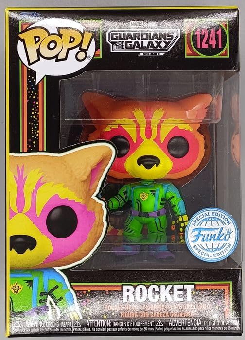 1241 Rocket Blacklight Marvel Guardians of the Galaxay Funko POP - Box Damaged