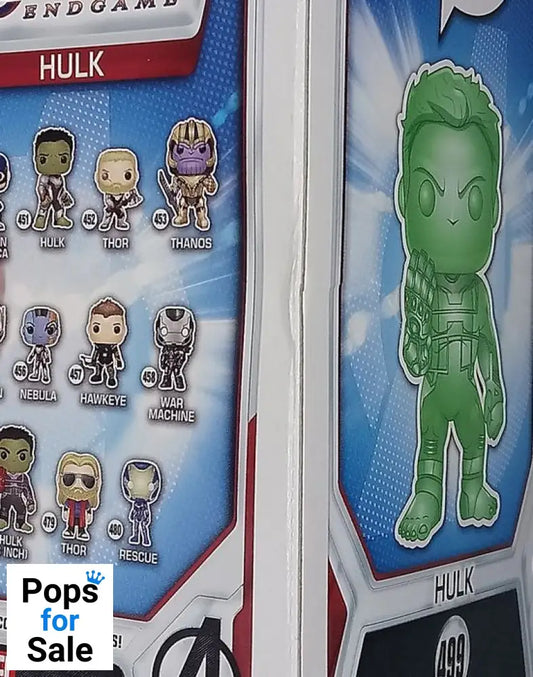 499 Hulk (w/ Gauntlet- Green) Chrome - Marvel Avengers Endgame Funko POP - Box Damaged