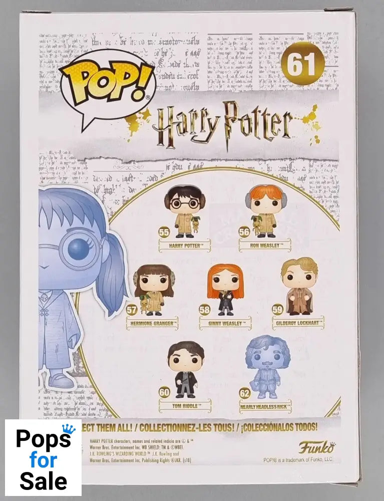 61 Moaning Myrtle - Glow - Harry Potter - 2018 Con Funko POP