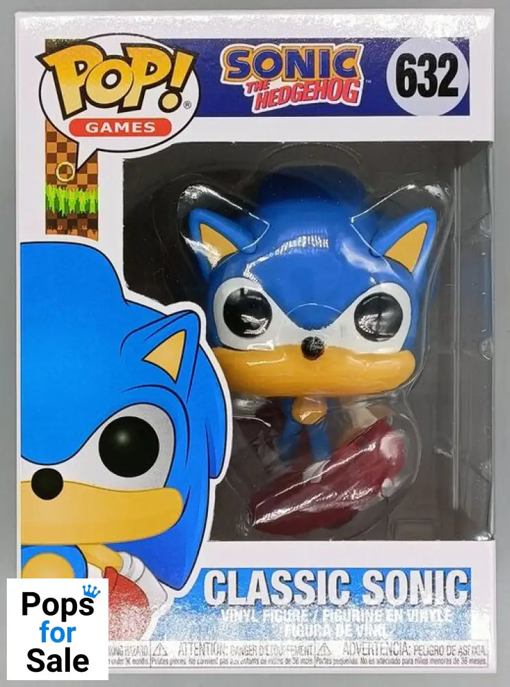 632 Classic Sonic - Sonic the Hedgehog 30th Funko POP - Brand New