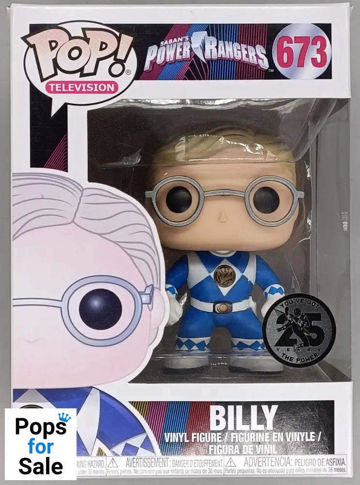 673 Billy (Blue Ranger) No Helmet - Power Rangers - Funko POP - Box Damaged