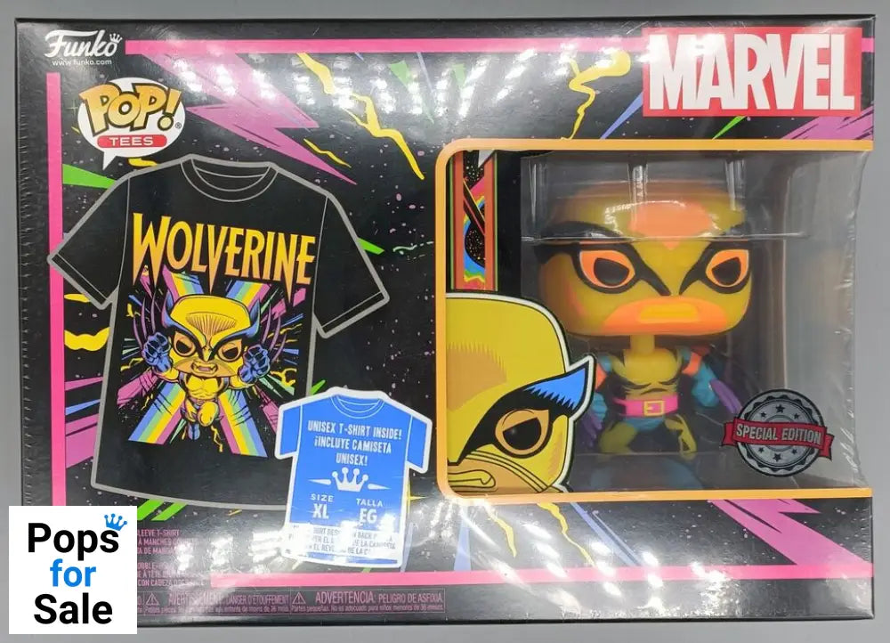 #802 Wolverine (Blacklight) Marvel T-Shirt Bundle (X Large)