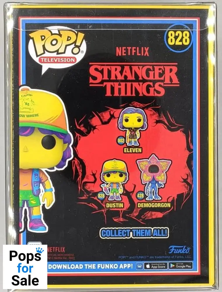 828 Dustin (w/ Vest) Blacklight - Stranger Things - Funko POP - Box Damaged