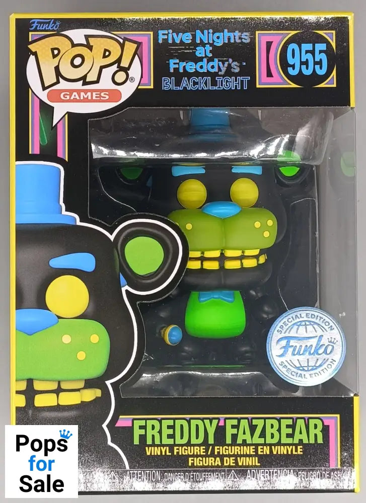 955 Freddy Fazbear - Five Nights at Freddy’s Blacklight Funko POP - Brand New