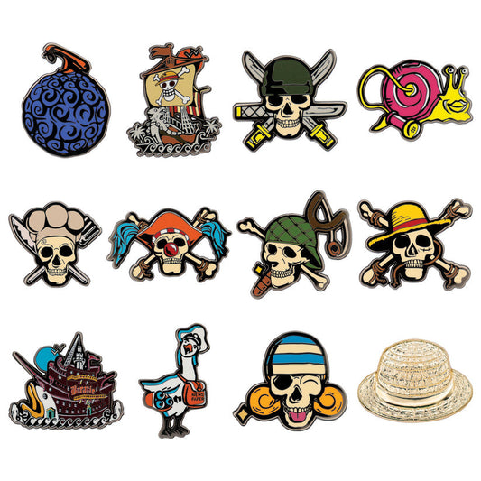 One Piece Mystery Pin Badge CDU Containing 12 Blind Boxes Mystery Pins (CDU of 12 Pins)