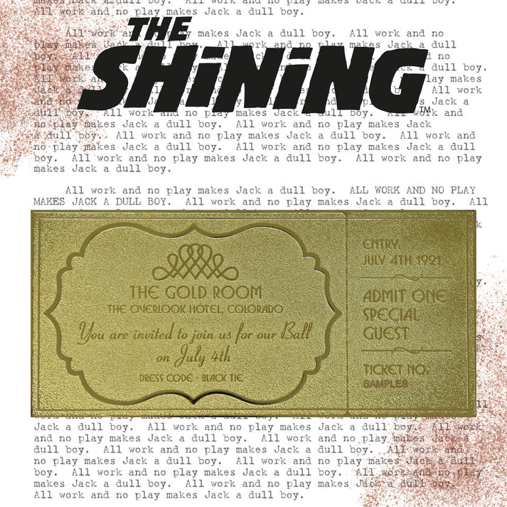 The Shining Limited Edition 24k Gold Plated The Overlook Hotel Ball Ticket Ticket