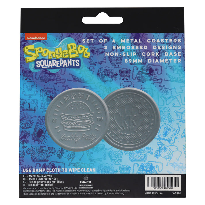 SpongeBob SquarePants Set of 4 Embossed Metal Coasters Coasters
