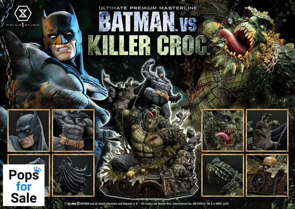 Batman Ultimate Premium Masterline Series Statue Batman Versus Killer Croc 71 cm
