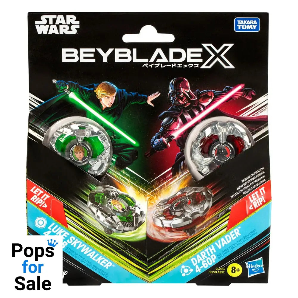 Beyblade X and Star Wars Collab Luke Skywalker 4-80B vs. Darth Vader 4-60B