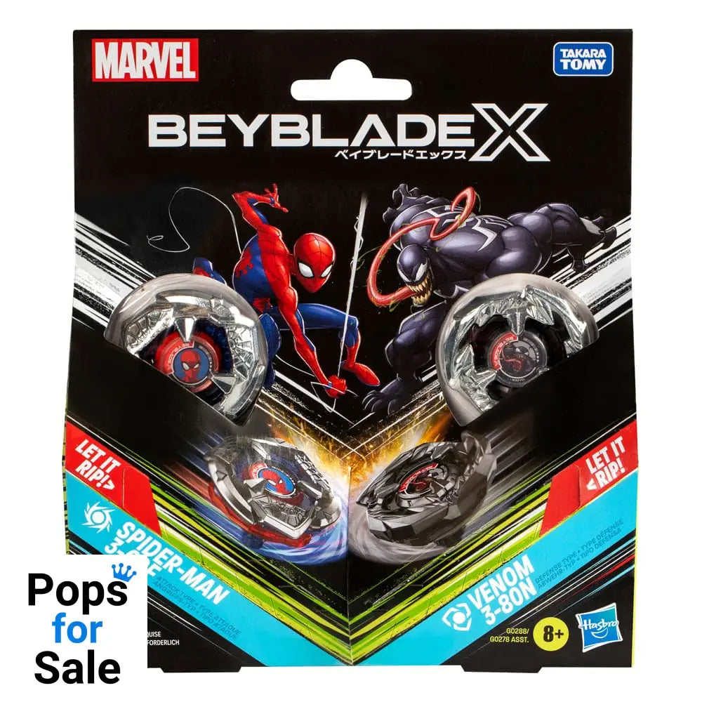 Beyblade X Marvel Collab Spider-Man 3-60F vs. Venom 3-80N