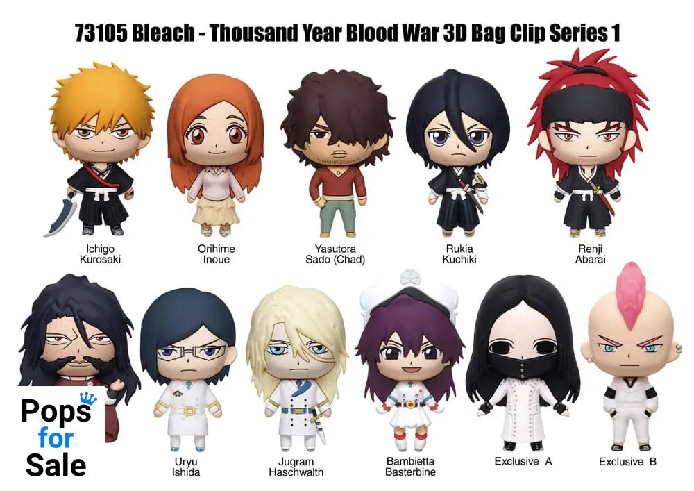 Bleach Thousand-Year Blood War 3D Foam Bag Clips Series 1 Display (24)