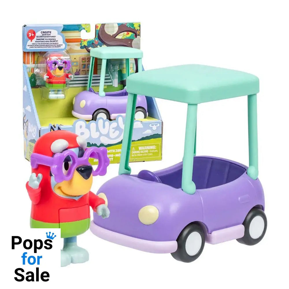 Bluey Mini Figure Playset Janet & Granny Car