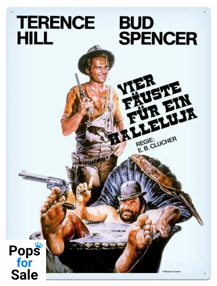 Bud Spencer & Terence Hill Tin Sign Vier Fäuste für ein Halleluja 30 x 40 cm Tin signs