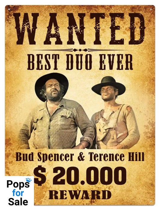 Bud Spencer & Terence Hill Tin Sign Wanted 30 x 40 cm