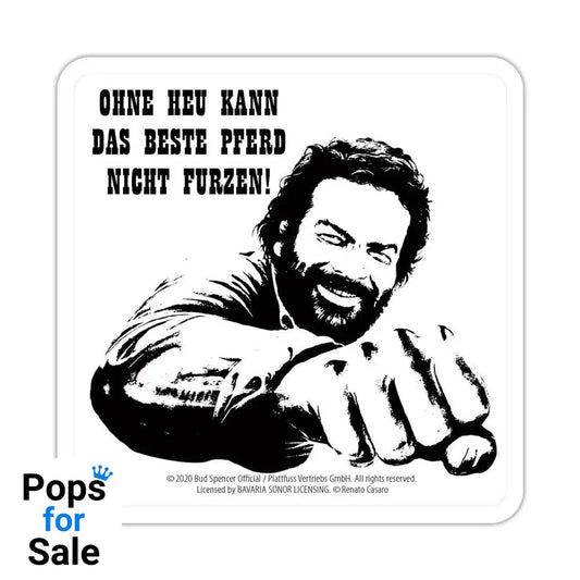Bud Spencer Tin coasters Faust Pferd 10 x 10 cm