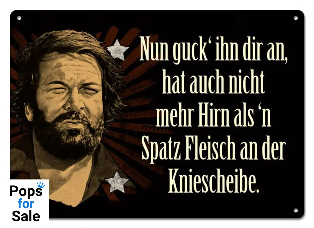 Bud Spencer Tin Sign Nun guck’ ihn dir an,... 10 x 15 cm Tin signs