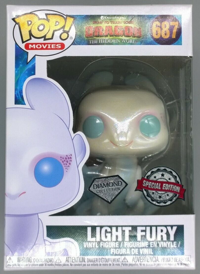 #687 Light Fury - Diamond Glitter - How To Train Your Dragon Funko POP