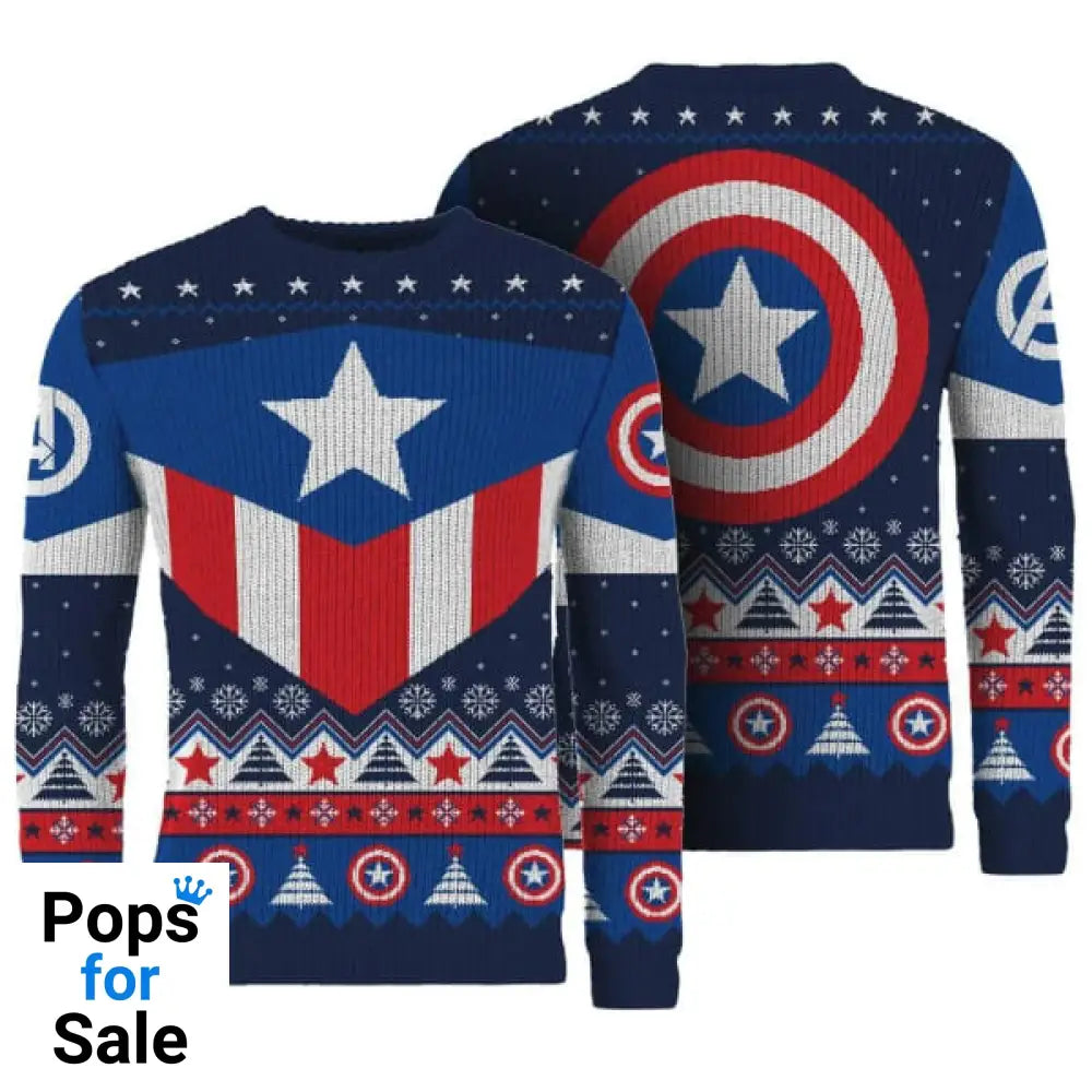 Captain America Christmas Jumper (Size XXXL)