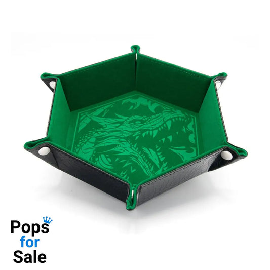 CritStones Folding Dice Tray Dragon Skin Edition Green