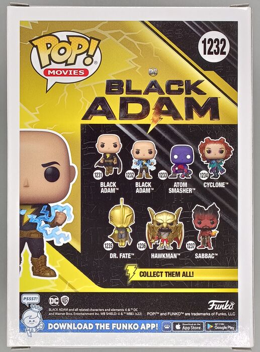 #1232 Black Adam (w/ Lightning) Glow Chase - Black Adam - Brand New Funko POP in Protector
