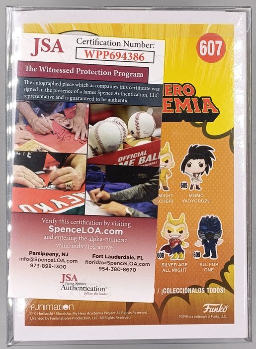 #607 Fumikage Tokoyami My Hero Academia (signed Josh Grelle) COA Funko POP