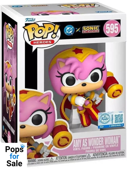 DC x Sonic the Hedgehog POP! Heroes Vinyl Figure Amy as Wonder Woman 9 cm