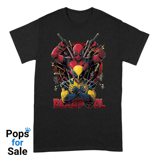 Deadpool T-Shirt Deadpool And Wolverine Pose Size L T-shirts