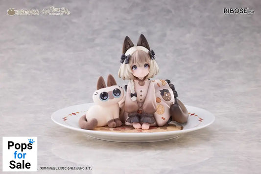 Decorated Life Collection PVC Statue Tea Time Cats x Siamese Cat Azuki-san Friendship Collaboration Exclusive Set 18 cm