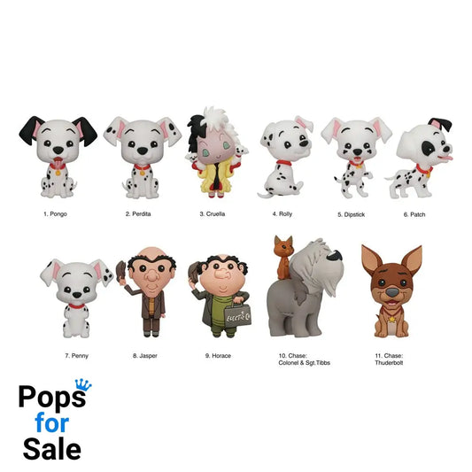 Disney 3D PVC Bag Clips 101 Dalmations Series 33 Display (24)