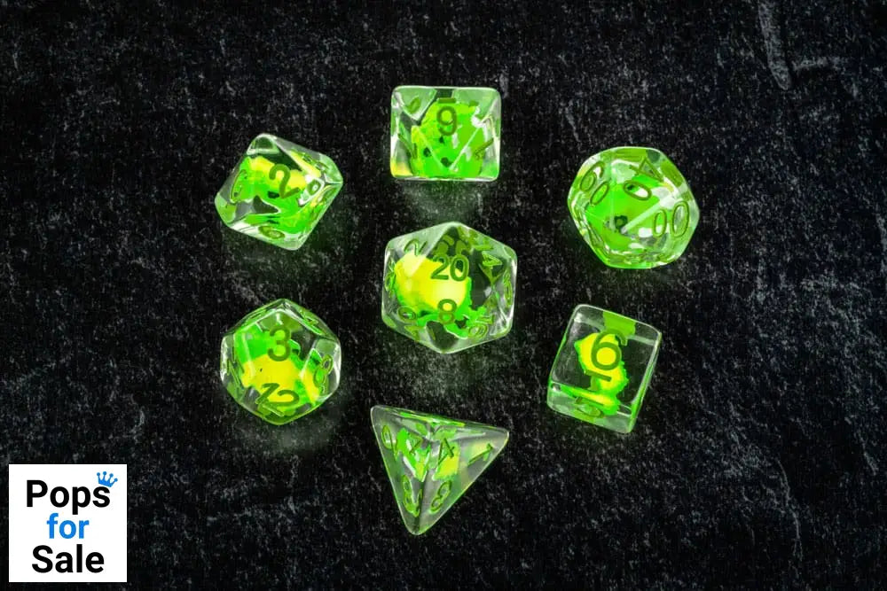 Dragon Storm Inclusion Dice Set Green Dragon (7) Dice