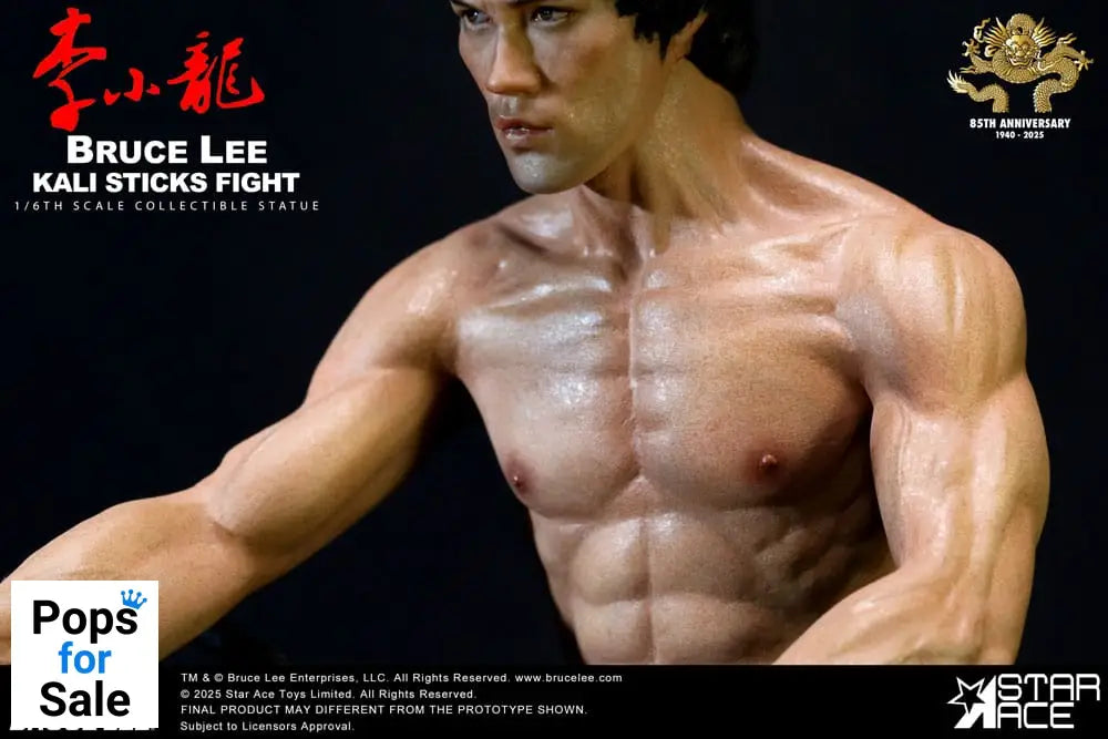 Enter the Dragon Movie Statue 1/6 Bruce Lee Kali Sticks Fight Normal Basement Version 30 cm