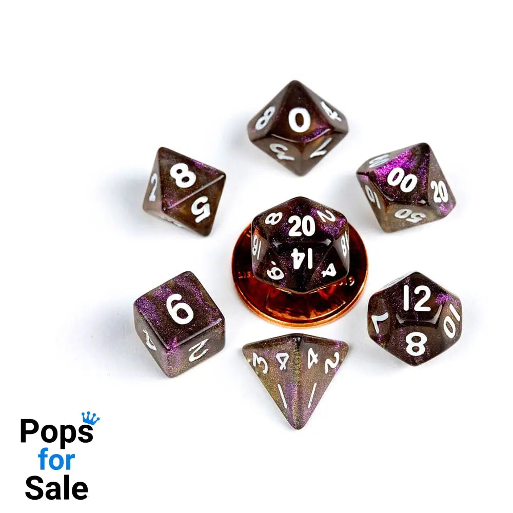 FanRoll Mini Dice Set Stardust Supervolcano (7) Dice