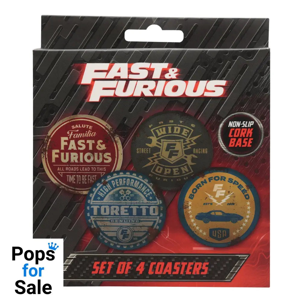 Fast & Furious Set of 4 Vintage Style Coasters