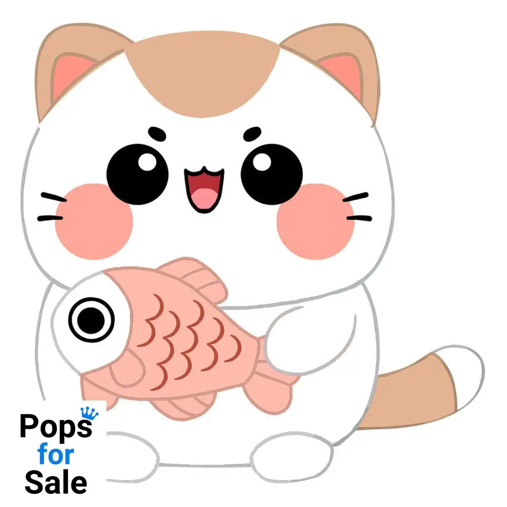 Funny Cat Plush Figure Cat with Fish 25 cm Plushes