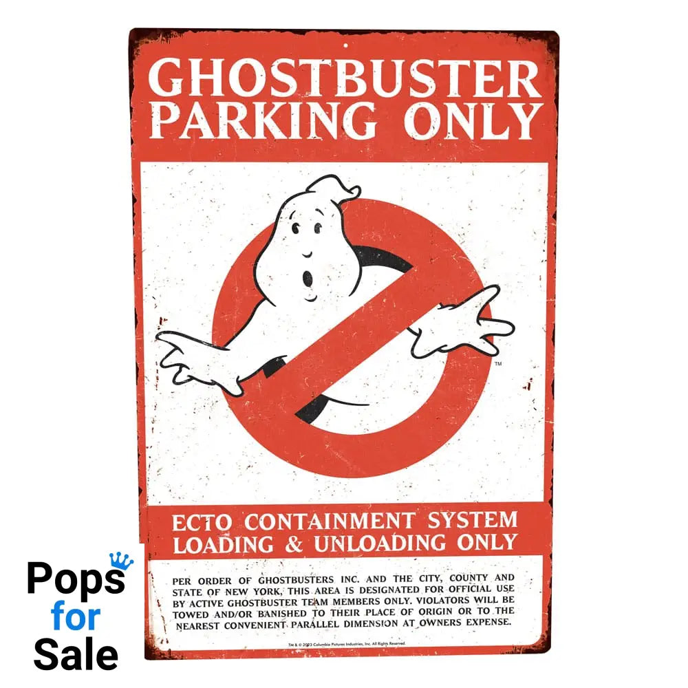 Ghostbusters Metal Sign Parking