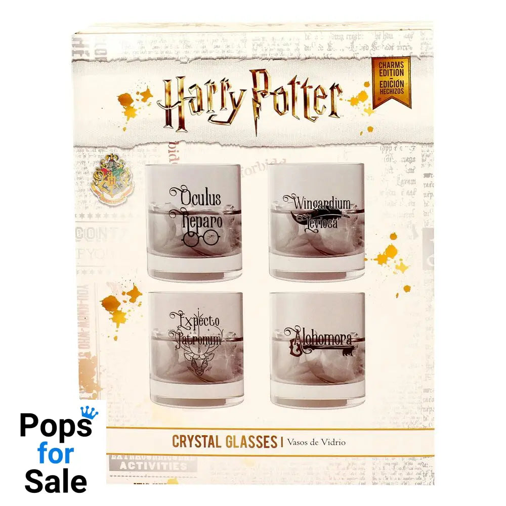 Harry Potter Crystal Glasses 4-Pack Spells