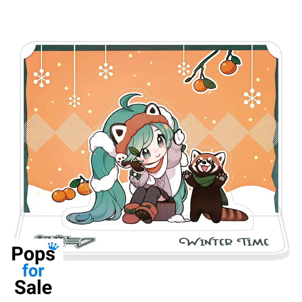 Hatsune Miku Acrylic Figure Standee Miku and Red Panda (Winter Time) 11 cm Decoration