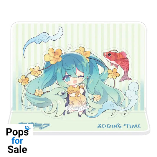 Hatsune Miku Acrylic Figure Standee Hatsune Miku Spring Time Chibi Miku with Koi 11 cm