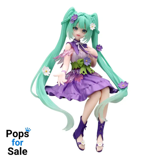 Hatsune Miku Noodle Stopper PVC Statue Flower Fairy Cosmos Purple Color Ver. 14 cm