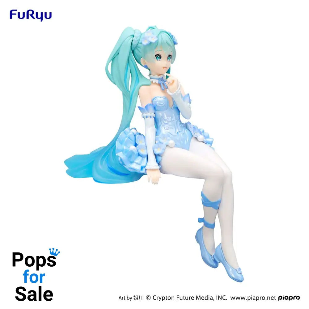 Hatsune Miku Noodle Stopper PVC Statue Flower Fairy Nemophila Pail Blue Color Ver. 15 cm Statues