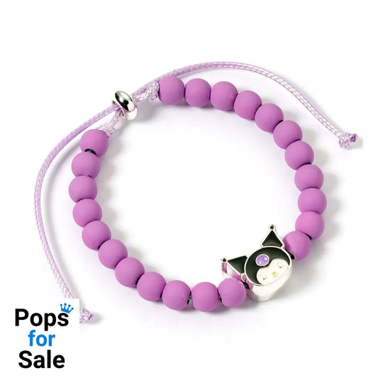 Hello Kitty Bracelet purple beads with Kuromi Charm 21 cm
