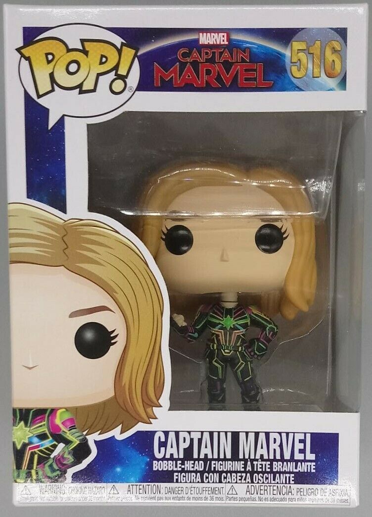 516 Captain Marvel (Neon) Marvel - Captain Marvel Funko POP