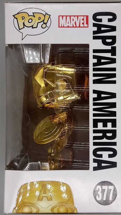 #377 Captain America (Gold) - Chrome - Marvel - Box Damaged Funko POP