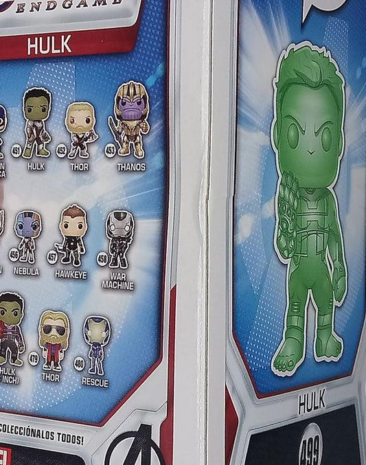 499 Hulk (w/ Gauntlet- Green) Chrome - Marvel Avengers Endgame Funko POP - Box Damaged